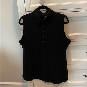 Nike Black Sleeveless Polo Top